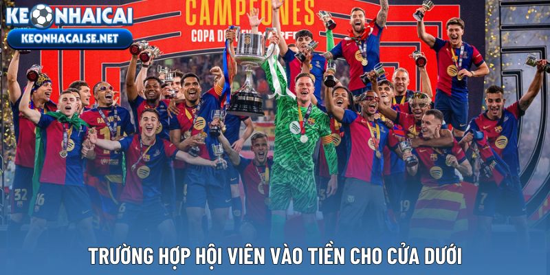 Trường hợp hội viên vào tiền cho cửa dưới